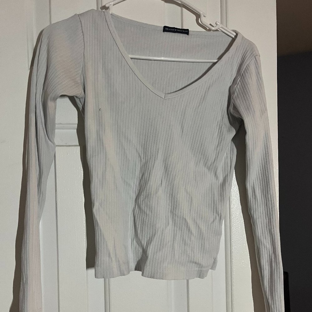 brandy melville white long sleeve shirt